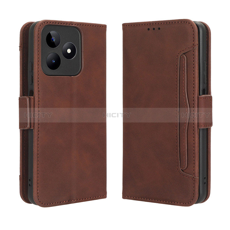 Funda de Cuero Cartera con Soporte Carcasa BY2 para Realme C53 Marron