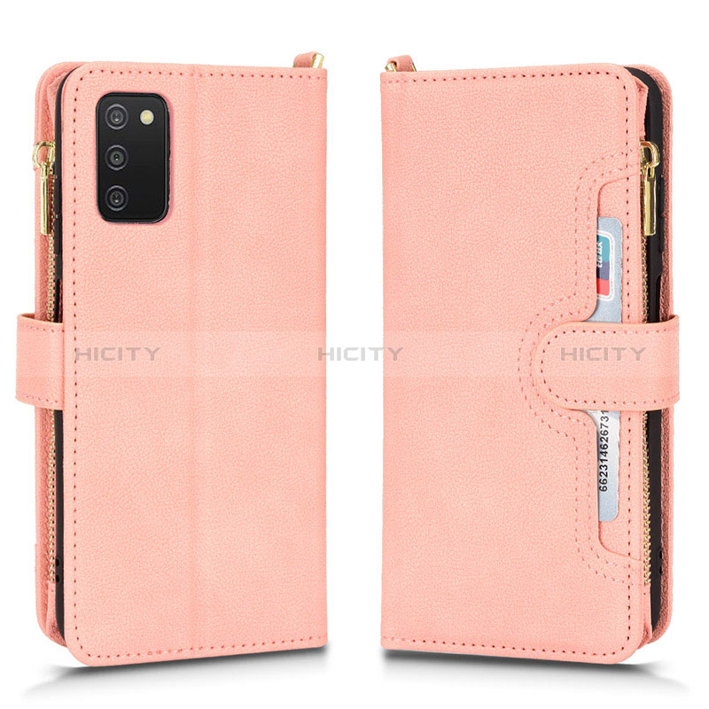 Funda de Cuero Cartera con Soporte Carcasa BY2 para Samsung Galaxy A02s Oro Rosa