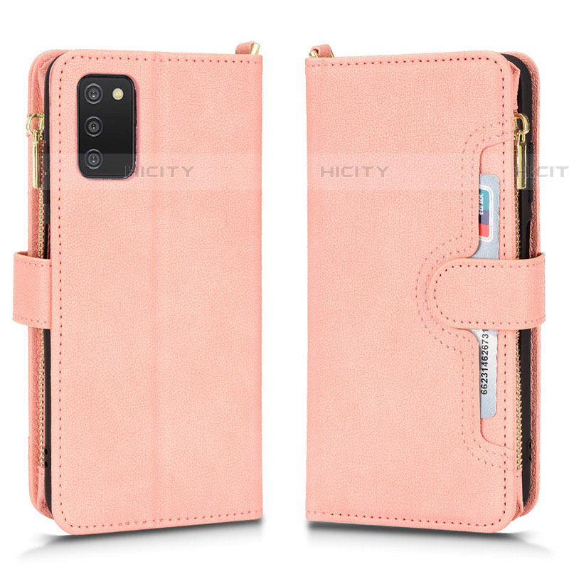 Funda de Cuero Cartera con Soporte Carcasa BY2 para Samsung Galaxy A03s Oro Rosa