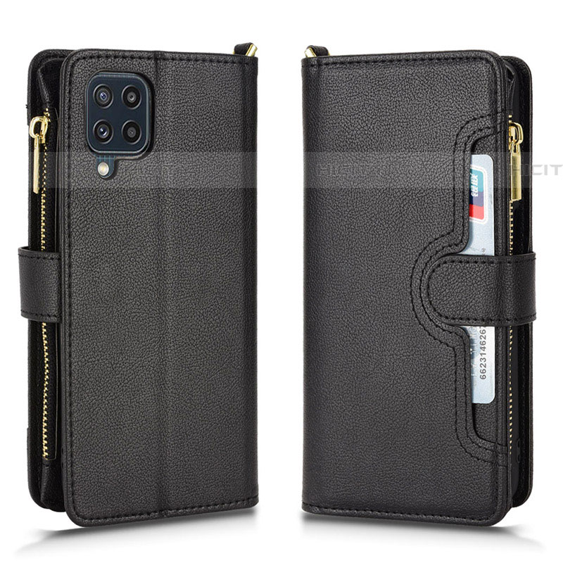 Funda de Cuero Cartera con Soporte Carcasa BY2 para Samsung Galaxy F22 4G Negro