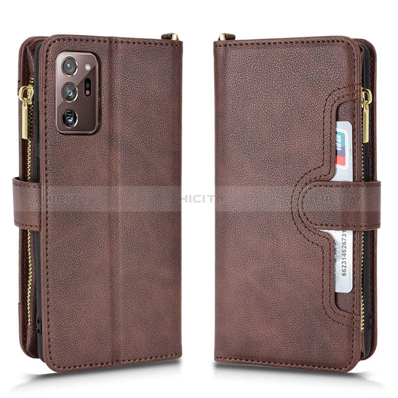 Funda de Cuero Cartera con Soporte Carcasa BY2 para Samsung Galaxy Note 20 Ultra 5G Marron