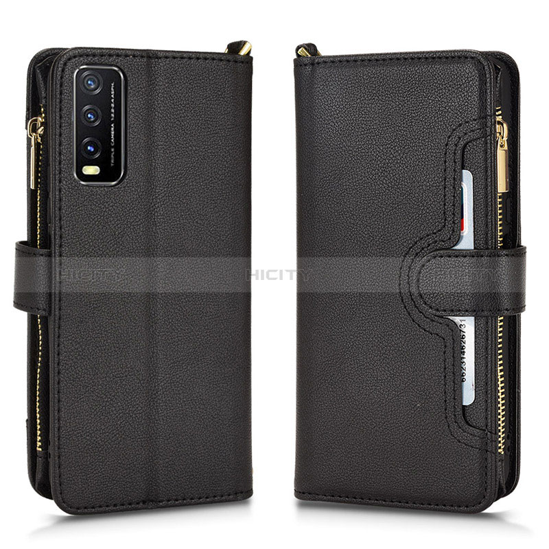 Funda de Cuero Cartera con Soporte Carcasa BY2 para Vivo Y12s Negro