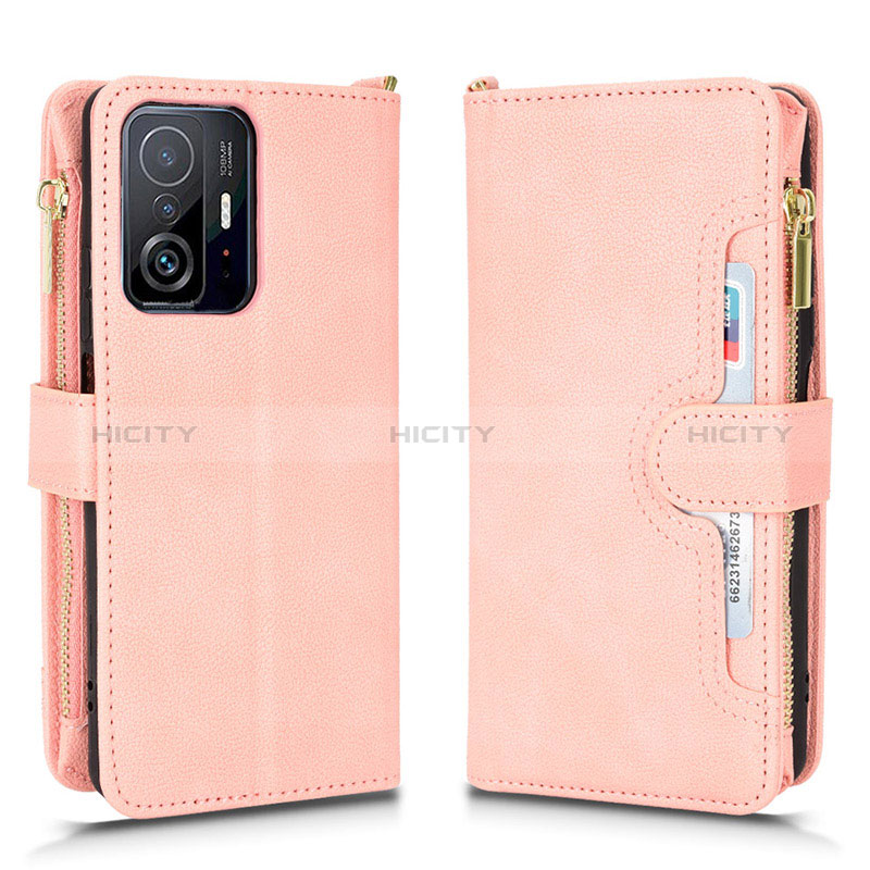 Funda de Cuero Cartera con Soporte Carcasa BY2 para Xiaomi Mi 11T Pro 5G Oro Rosa