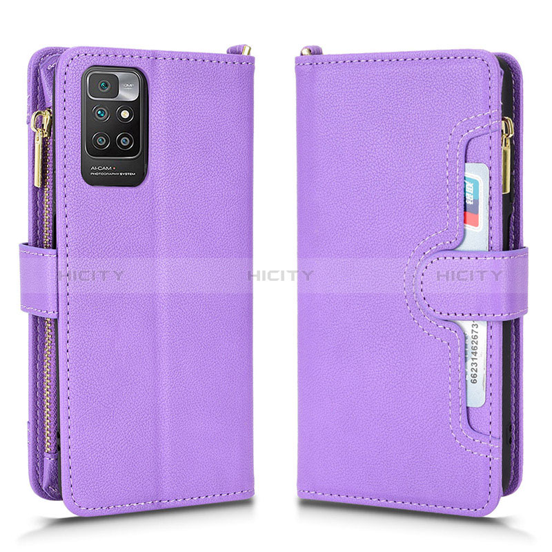 Funda de Cuero Cartera con Soporte Carcasa BY2 para Xiaomi Redmi 10 (2022) Morado