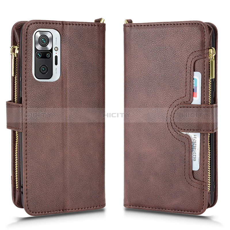 Funda de Cuero Cartera con Soporte Carcasa BY2 para Xiaomi Redmi Note 10 Pro 4G Marron