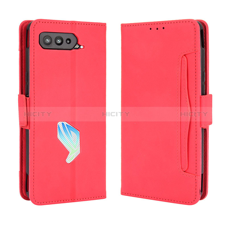 Funda de Cuero Cartera con Soporte Carcasa BY3 para Asus ROG Phone 5 Pro Rojo