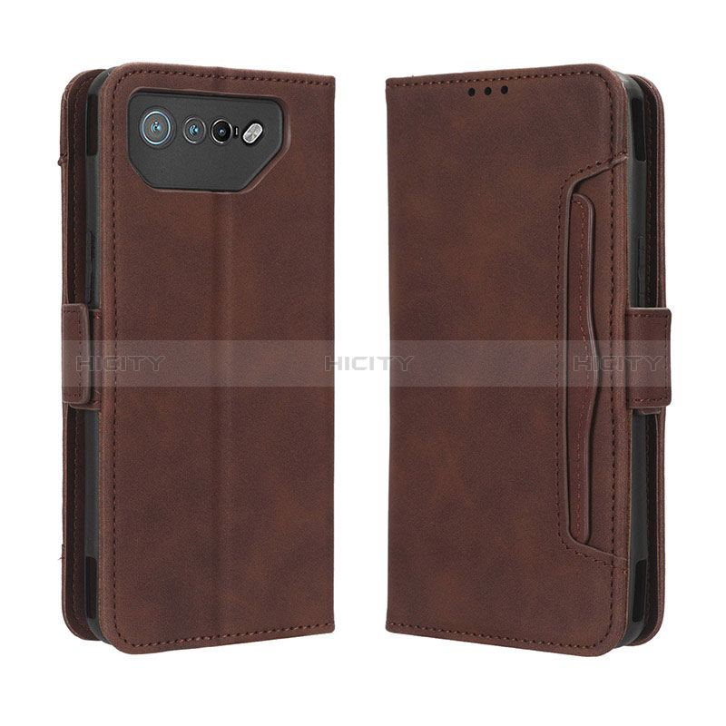 Funda de Cuero Cartera con Soporte Carcasa BY3 para Asus ROG Phone 7 Pro Marron