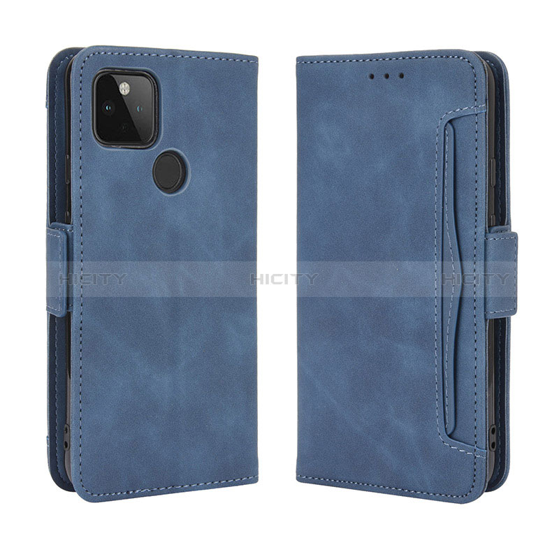 Funda de Cuero Cartera con Soporte Carcasa BY3 para Google Pixel 5 XL 5G Azul