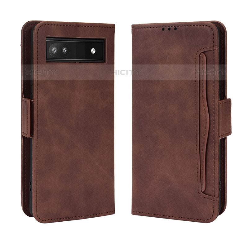 Funda de Cuero Cartera con Soporte Carcasa BY3 para Google Pixel 6a 5G Marron