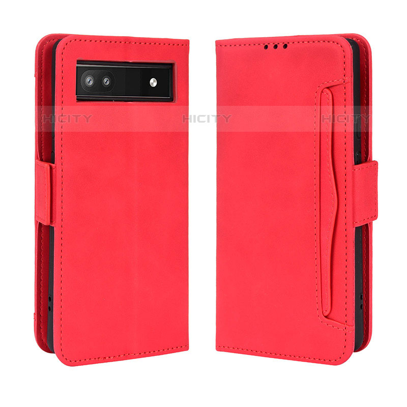 Funda de Cuero Cartera con Soporte Carcasa BY3 para Google Pixel 6a 5G Rojo