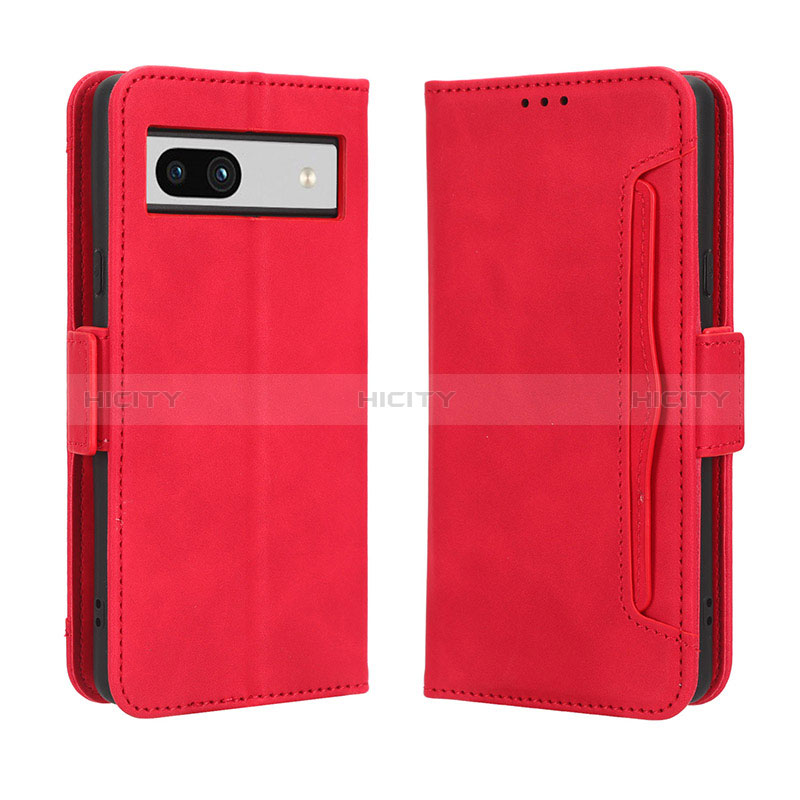 Funda de Cuero Cartera con Soporte Carcasa BY3 para Google Pixel 7a 5G Rojo