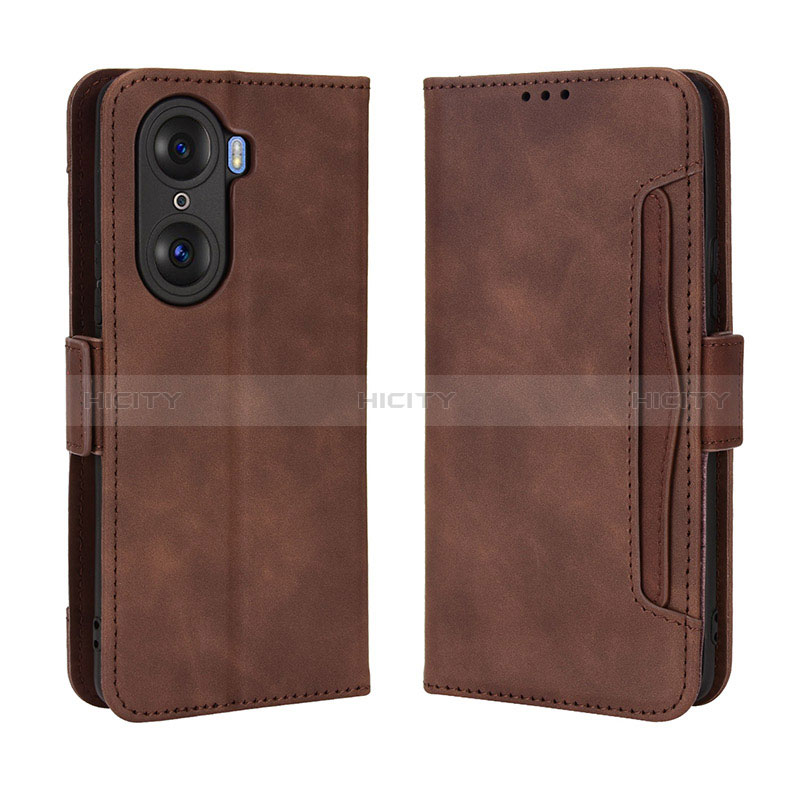 Funda de Cuero Cartera con Soporte Carcasa BY3 para Huawei Honor 60 5G Marron