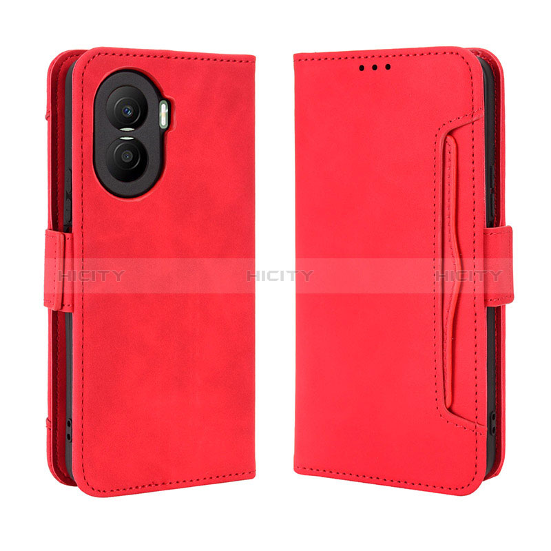 Funda de Cuero Cartera con Soporte Carcasa BY3 para Huawei Honor X40i 5G Rojo