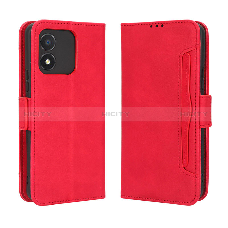 Funda de Cuero Cartera con Soporte Carcasa BY3 para Huawei Honor X5 Rojo