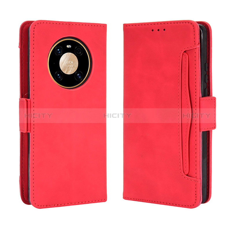 Funda de Cuero Cartera con Soporte Carcasa BY3 para Huawei Mate 40 Pro Rojo