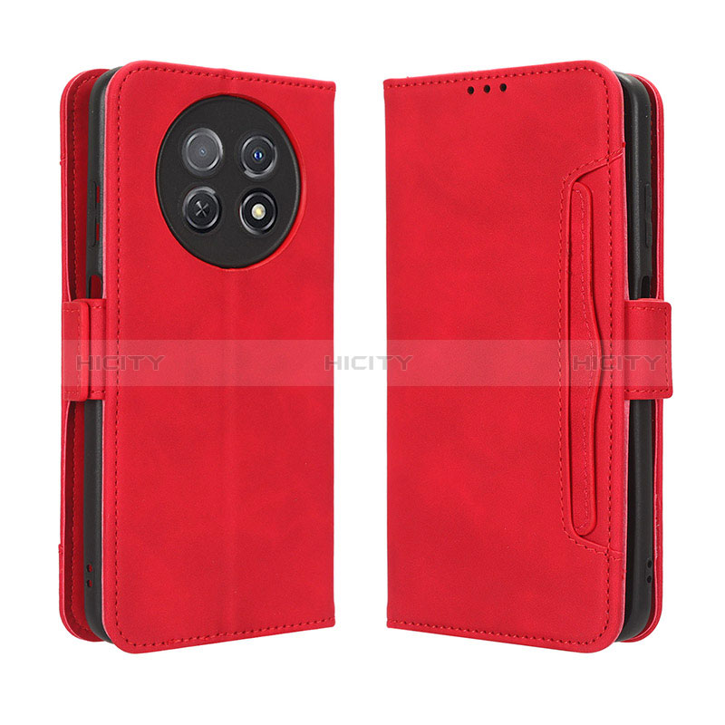 Funda de Cuero Cartera con Soporte Carcasa BY3 para Huawei Nova Y91 Rojo