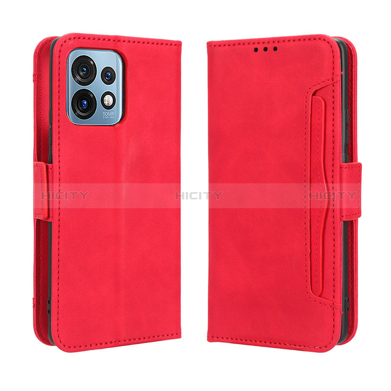 Funda de Cuero Cartera con Soporte Carcasa BY3 para Motorola Moto Edge 40 Pro 5G Rojo