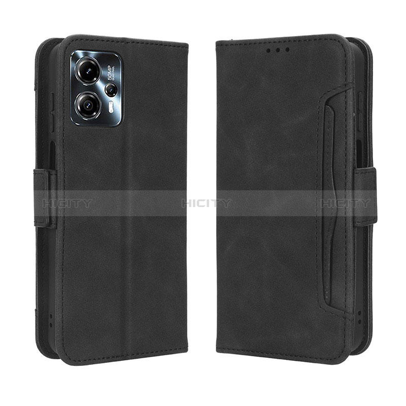 Funda de Cuero Cartera con Soporte Carcasa BY3 para Motorola Moto G23 Negro