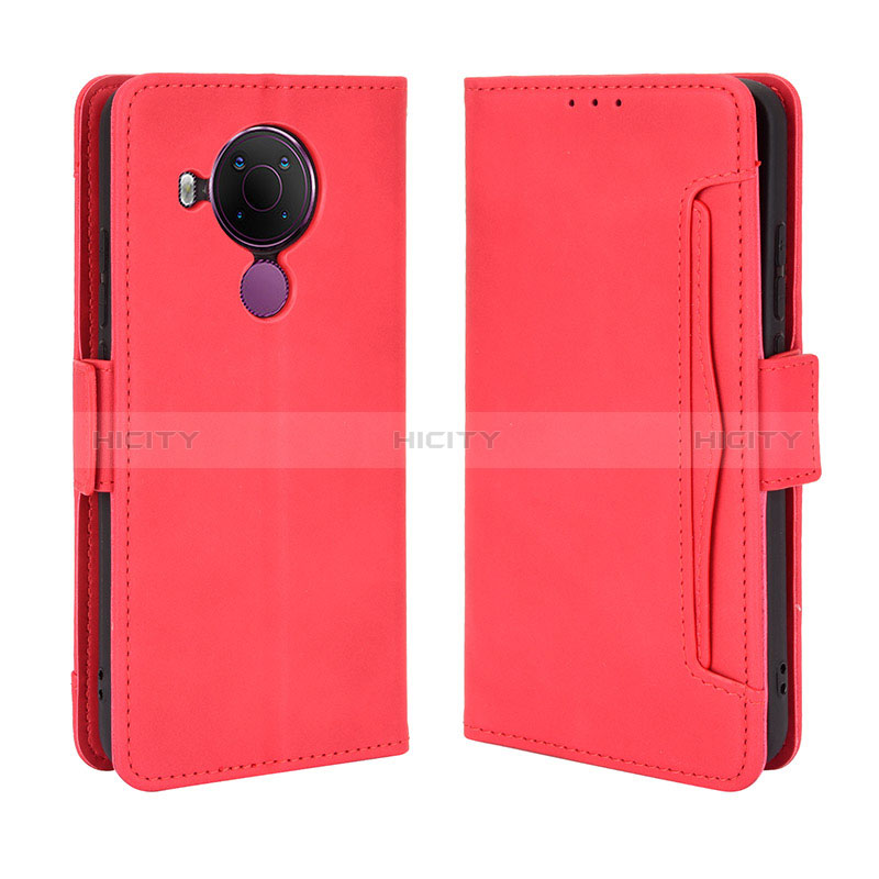 Funda de Cuero Cartera con Soporte Carcasa BY3 para Nokia 5.4 Rojo