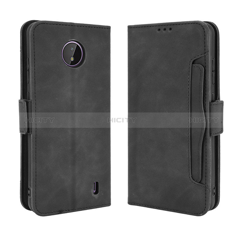 Funda de Cuero Cartera con Soporte Carcasa BY3 para Nokia C10 Negro