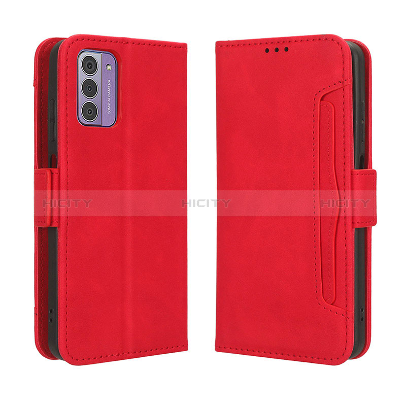 Funda de Cuero Cartera con Soporte Carcasa BY3 para Nokia C300 Rojo