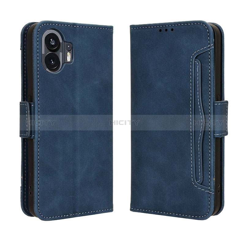 Funda de Cuero Cartera con Soporte Carcasa BY3 para Nothing Phone 2 Azul