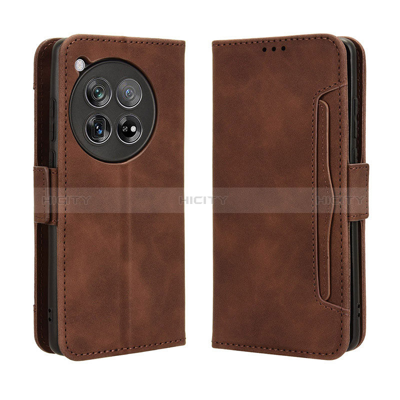 Funda de Cuero Cartera con Soporte Carcasa BY3 para OnePlus 12 5G Marron