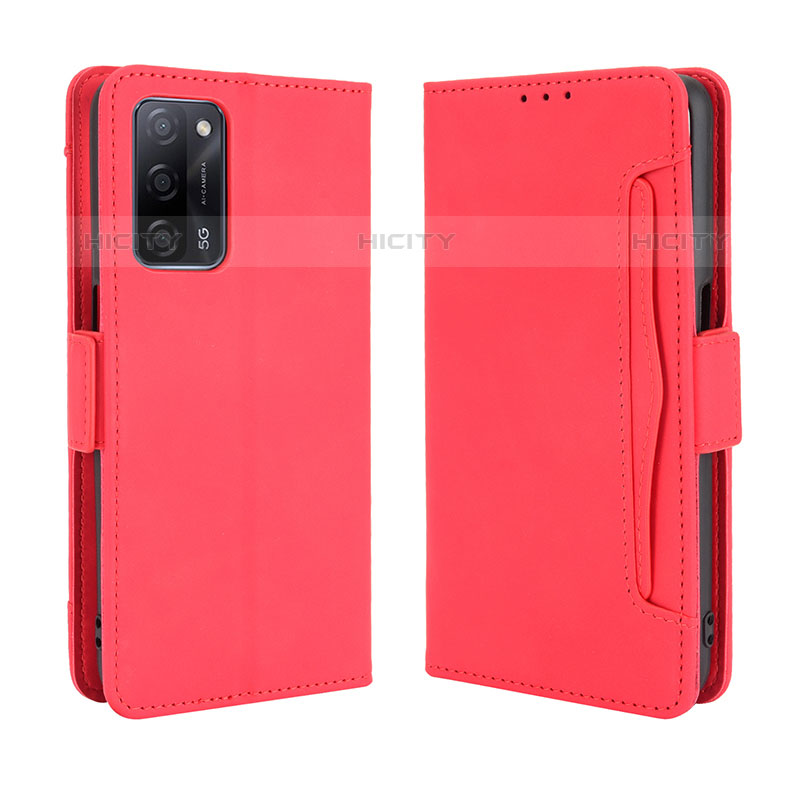 Funda de Cuero Cartera con Soporte Carcasa BY3 para Oppo A53s 5G Rojo