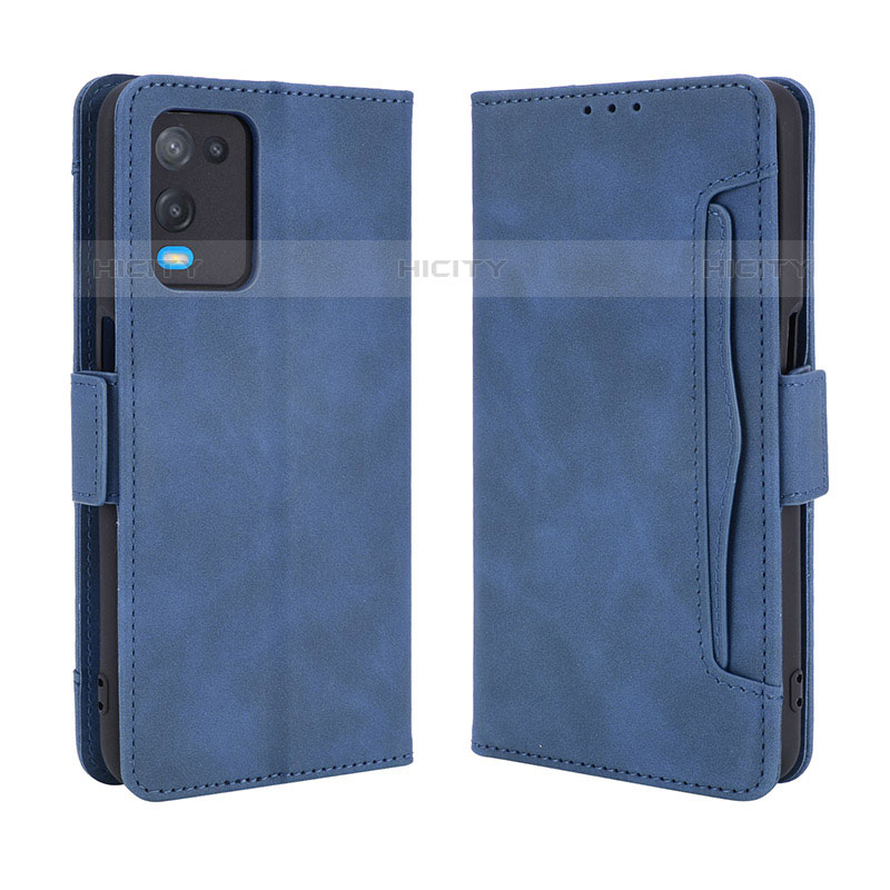 Funda de Cuero Cartera con Soporte Carcasa BY3 para Oppo A54 4G Azul