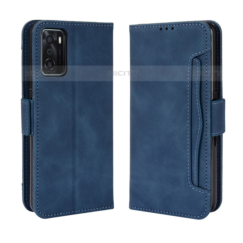 Funda de Cuero Cartera con Soporte Carcasa BY3 para Oppo A55S 5G Azul