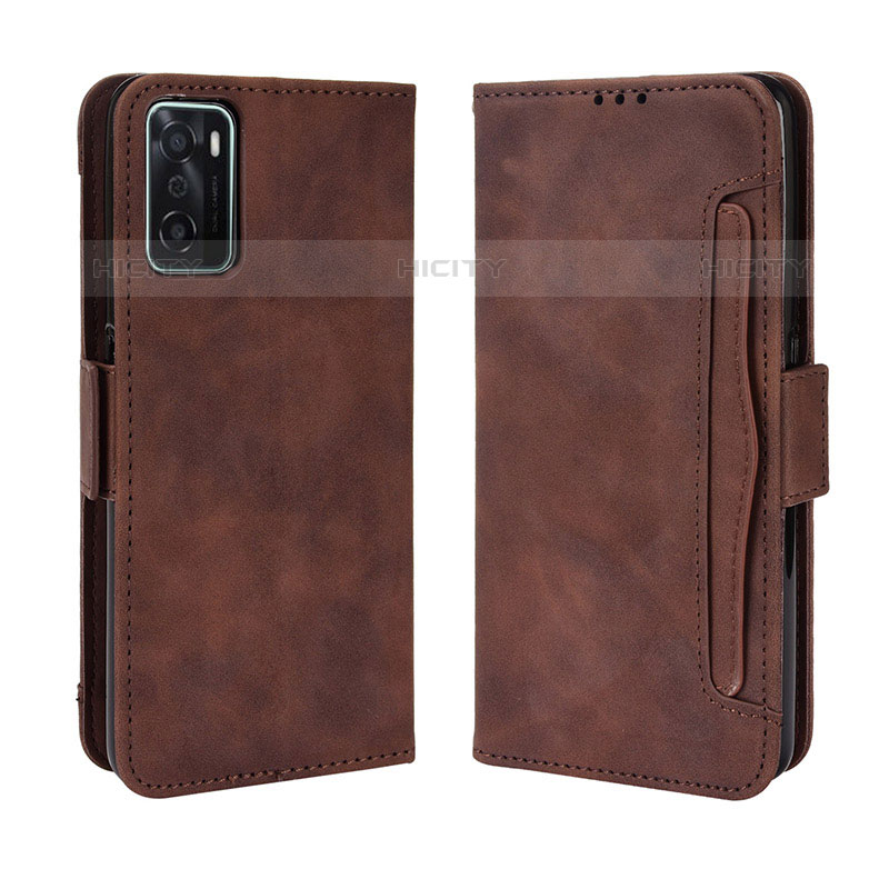 Funda de Cuero Cartera con Soporte Carcasa BY3 para Oppo A55S 5G Marron