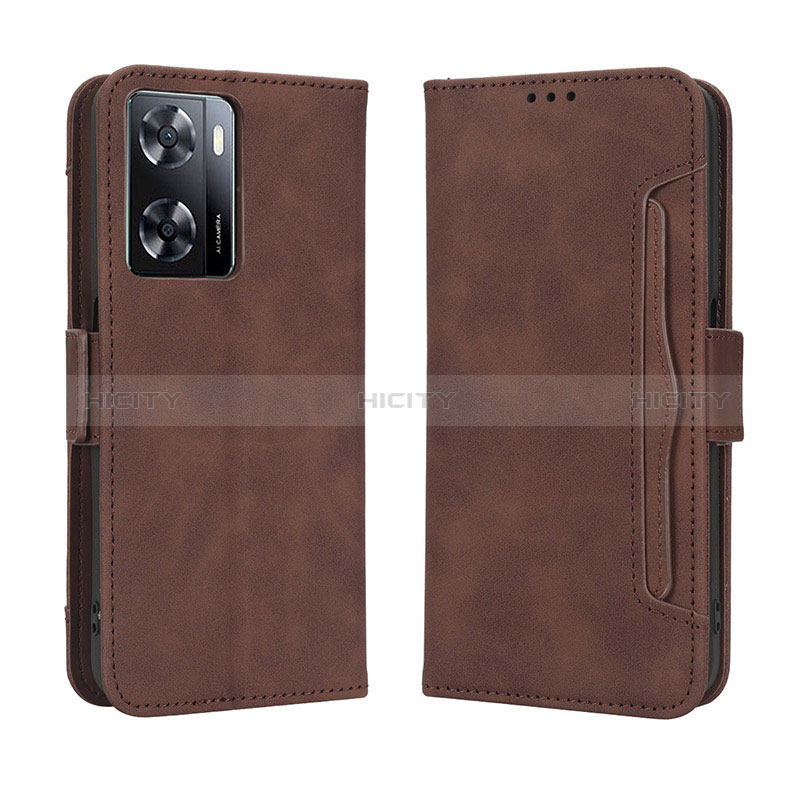 Funda de Cuero Cartera con Soporte Carcasa BY3 para Oppo A57s Marron