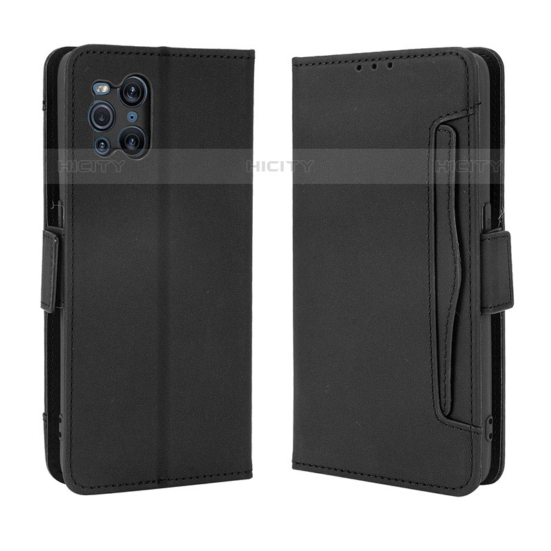 Funda de Cuero Cartera con Soporte Carcasa BY3 para Oppo Find X3 Pro 5G Negro