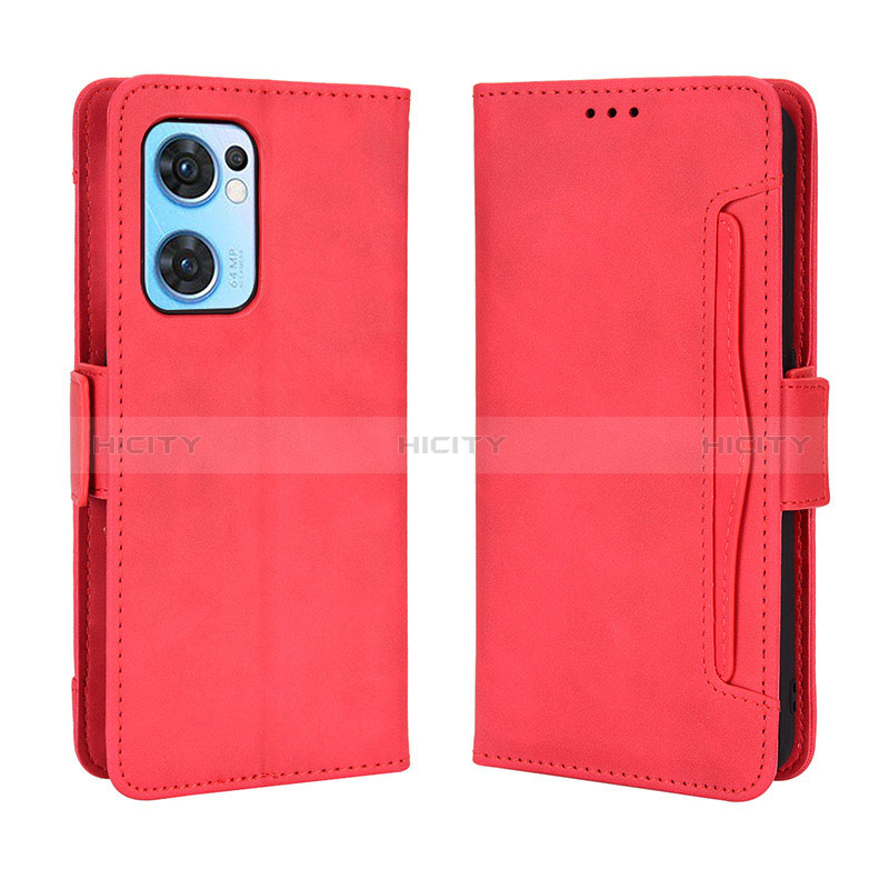 Funda de Cuero Cartera con Soporte Carcasa BY3 para Oppo Find X5 Lite 5G Rojo