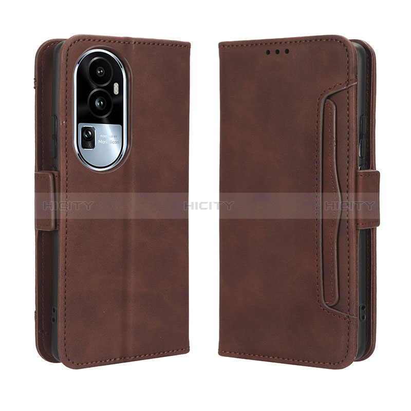 Funda de Cuero Cartera con Soporte Carcasa BY3 para Oppo Reno10 Pro+ Plus 5G Marron