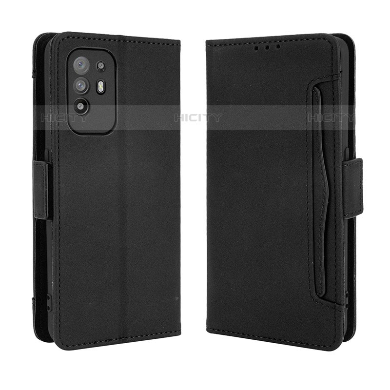 Funda de Cuero Cartera con Soporte Carcasa BY3 para Oppo Reno5 Z 5G Negro