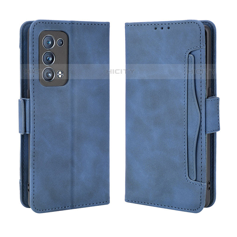 Funda de Cuero Cartera con Soporte Carcasa BY3 para Oppo Reno6 Pro 5G Azul