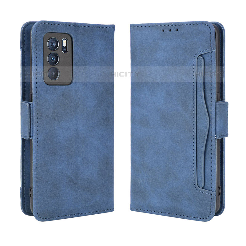 Funda de Cuero Cartera con Soporte Carcasa BY3 para Oppo Reno6 Pro 5G India Azul