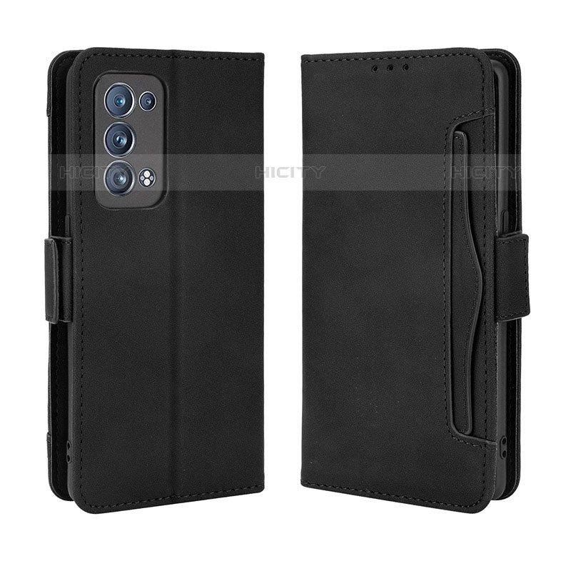 Funda de Cuero Cartera con Soporte Carcasa BY3 para Oppo Reno6 Pro 5G Negro