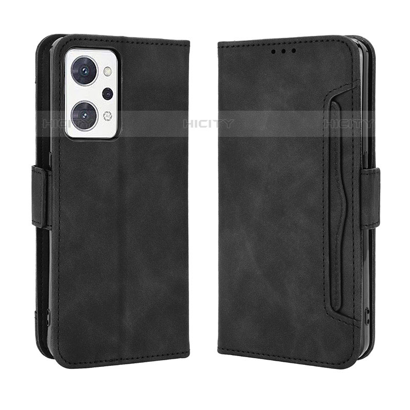 Funda de Cuero Cartera con Soporte Carcasa BY3 para Oppo Reno7 A Negro