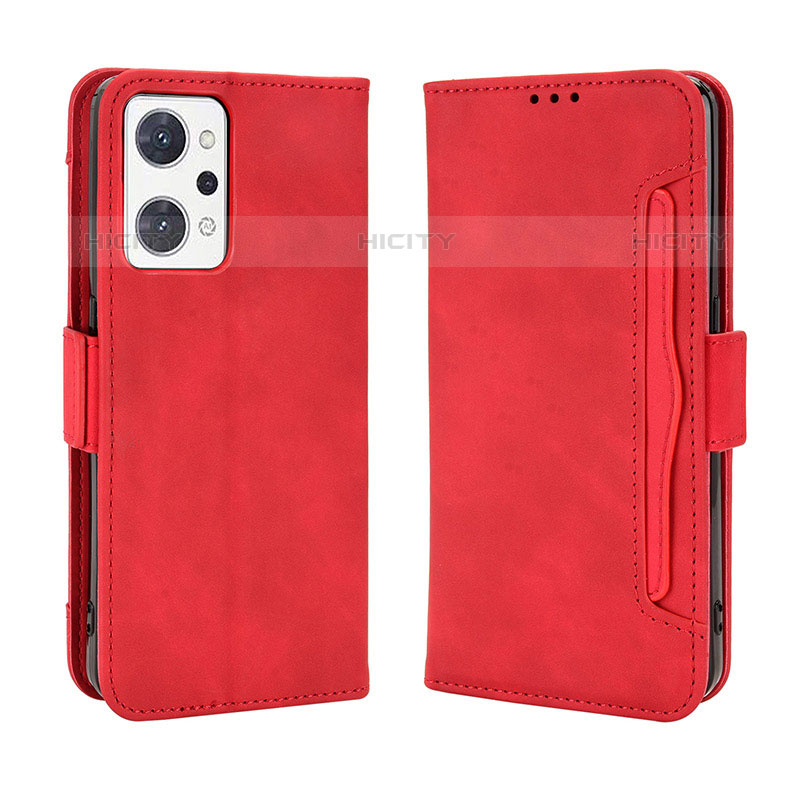 Funda de Cuero Cartera con Soporte Carcasa BY3 para Oppo Reno7 A Rojo