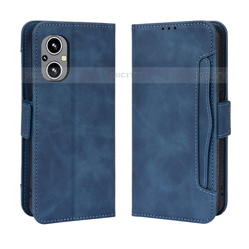 Funda de Cuero Cartera con Soporte Carcasa BY3 para Oppo Reno7 Lite 5G Azul