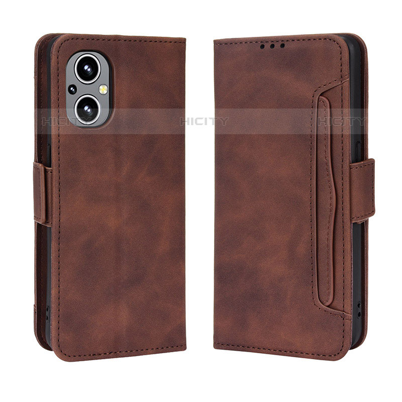 Funda de Cuero Cartera con Soporte Carcasa BY3 para Oppo Reno8 Lite 5G Marron