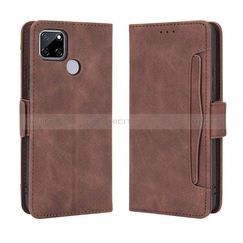 Funda de Cuero Cartera con Soporte Carcasa BY3 para Realme C12 Marron