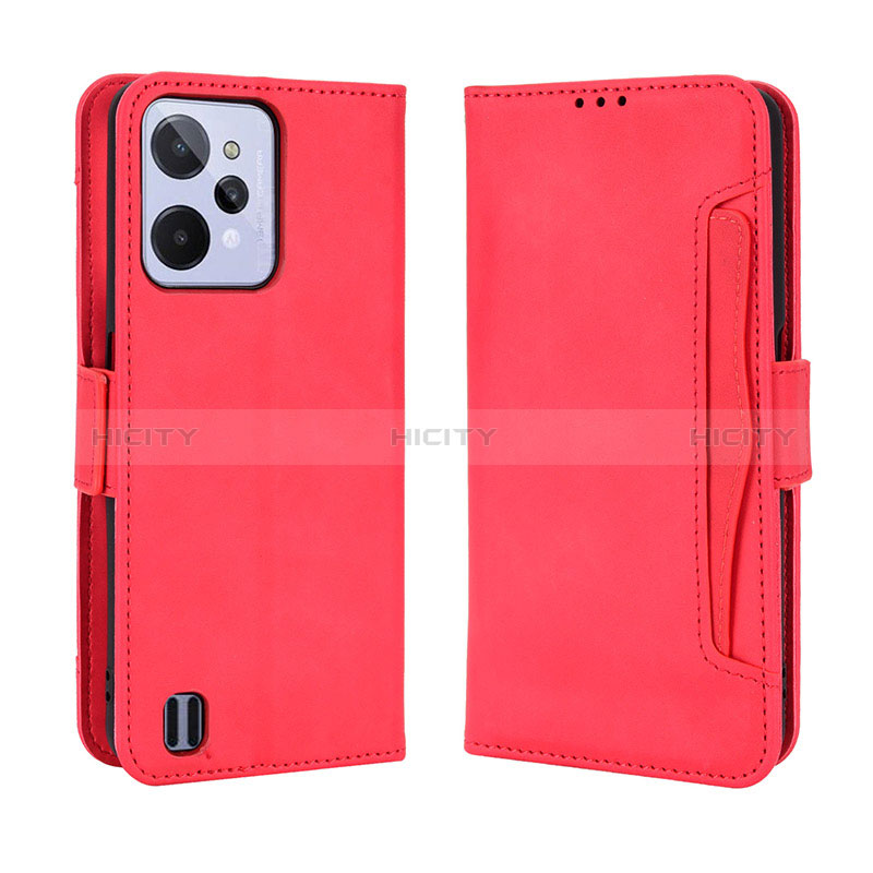 Funda de Cuero Cartera con Soporte Carcasa BY3 para Realme C31 Rojo