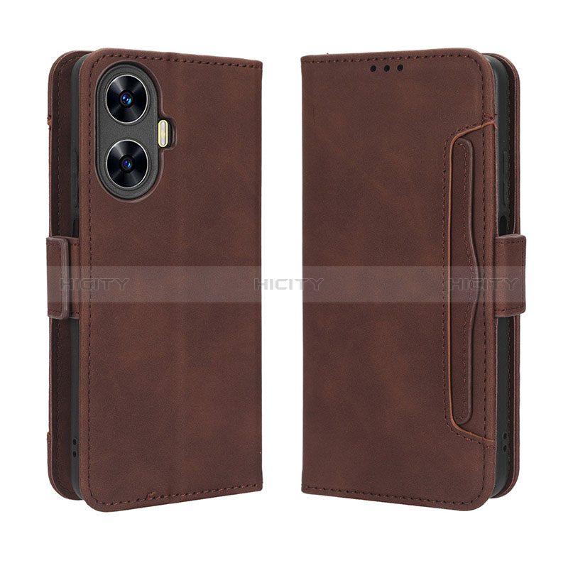 Funda de Cuero Cartera con Soporte Carcasa BY3 para Realme C55 Marron