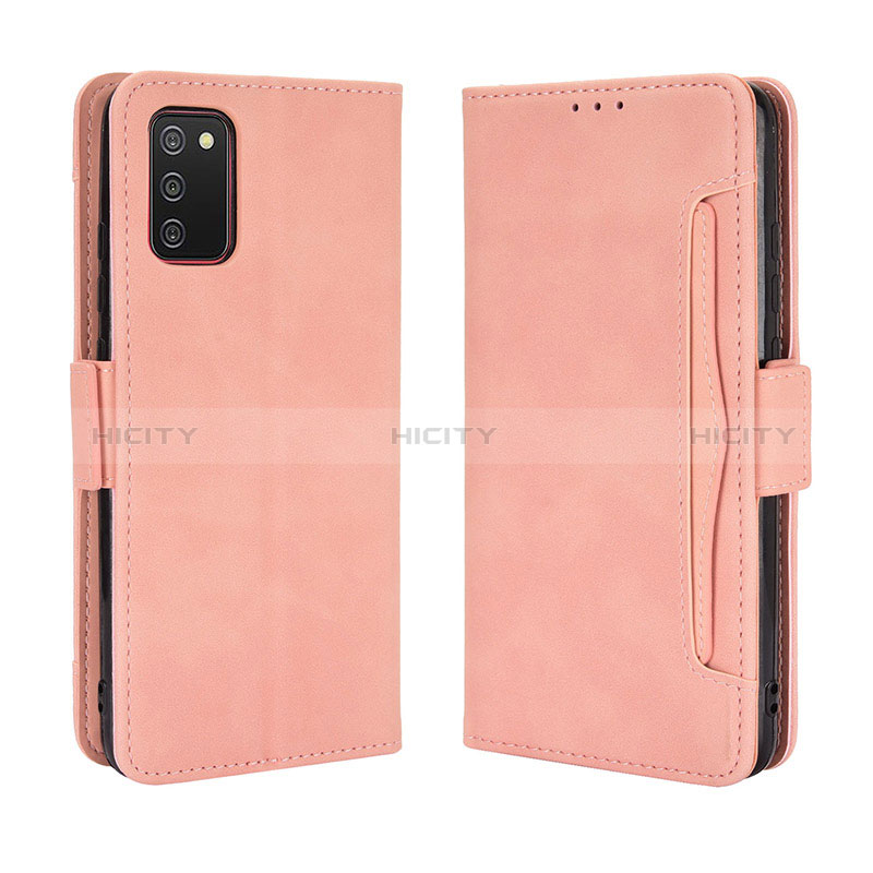 Funda de Cuero Cartera con Soporte Carcasa BY3 para Samsung Galaxy A02s Rosa