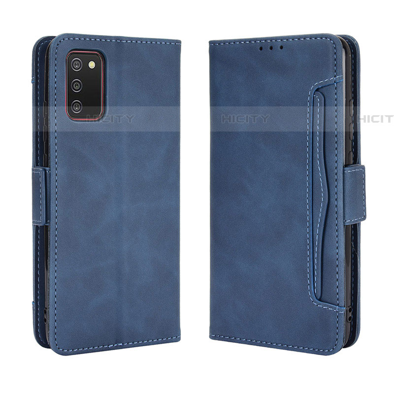 Funda de Cuero Cartera con Soporte Carcasa BY3 para Samsung Galaxy A03s Azul