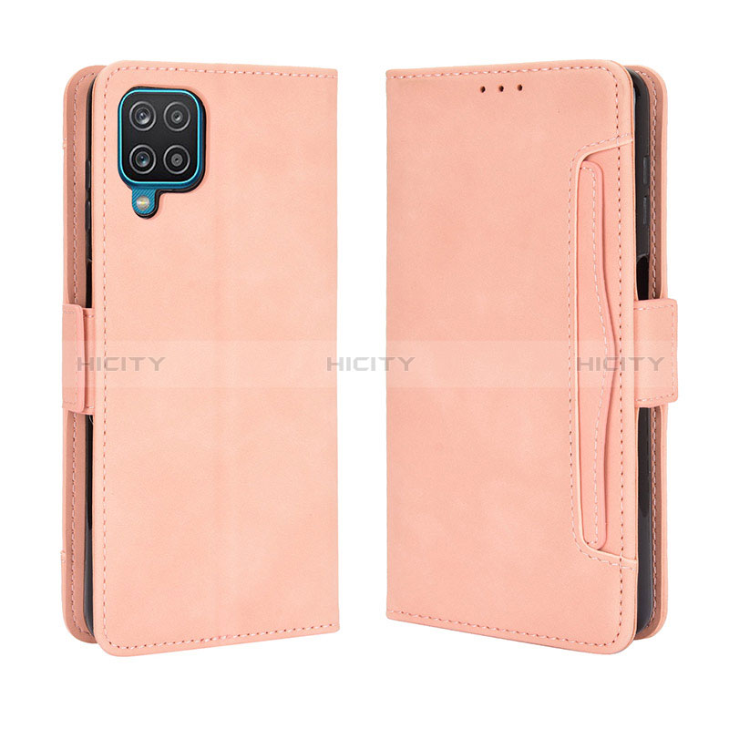 Funda de Cuero Cartera con Soporte Carcasa BY3 para Samsung Galaxy A12 Rosa