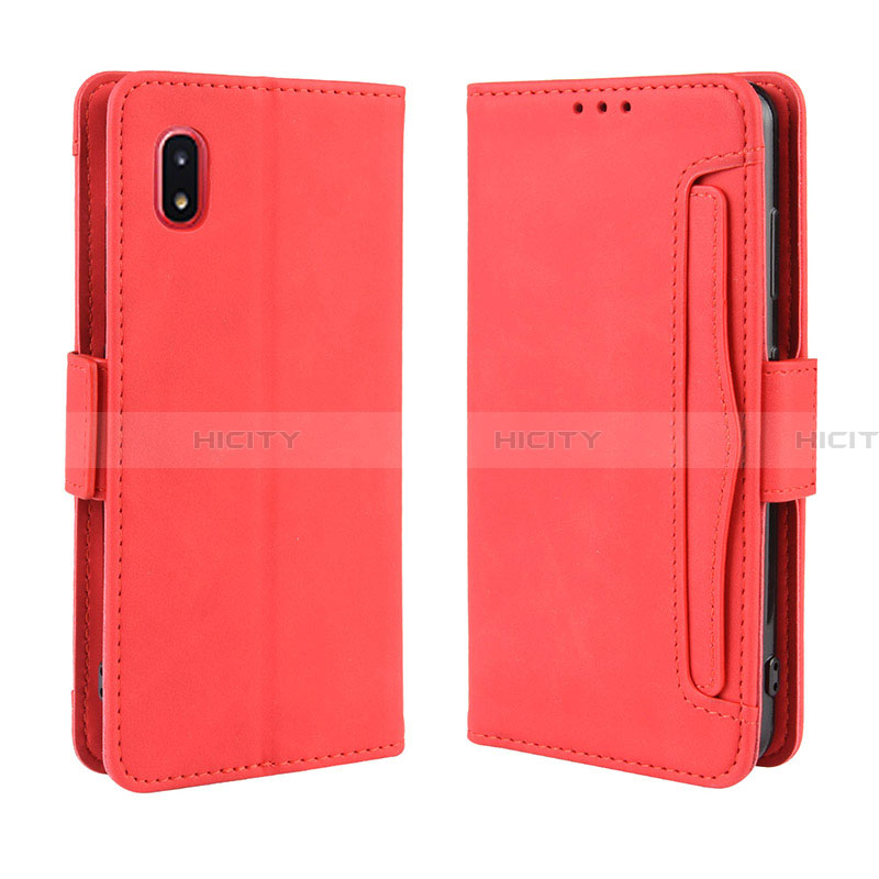 Funda de Cuero Cartera con Soporte Carcasa BY3 para Samsung Galaxy A21 SC-42A Rojo